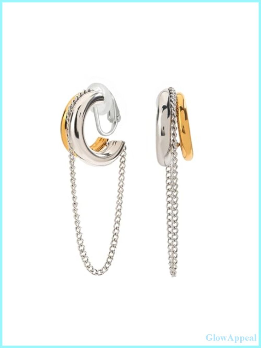 14K Gold Plated Clip On Dangle Earrings for Women